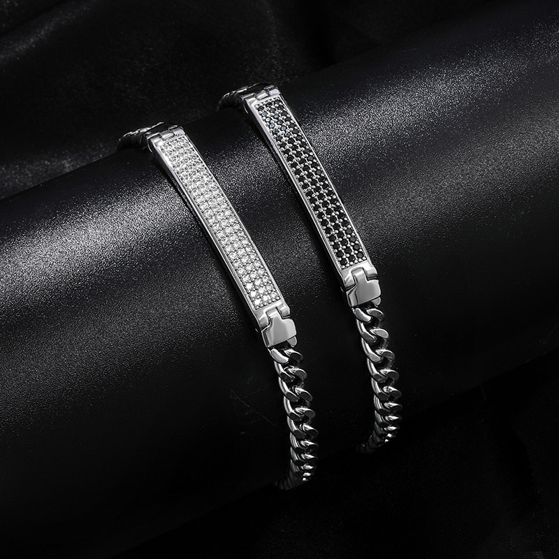 Helloice 6mm Iced Engraved ID Cuban Adjustable Bracelet