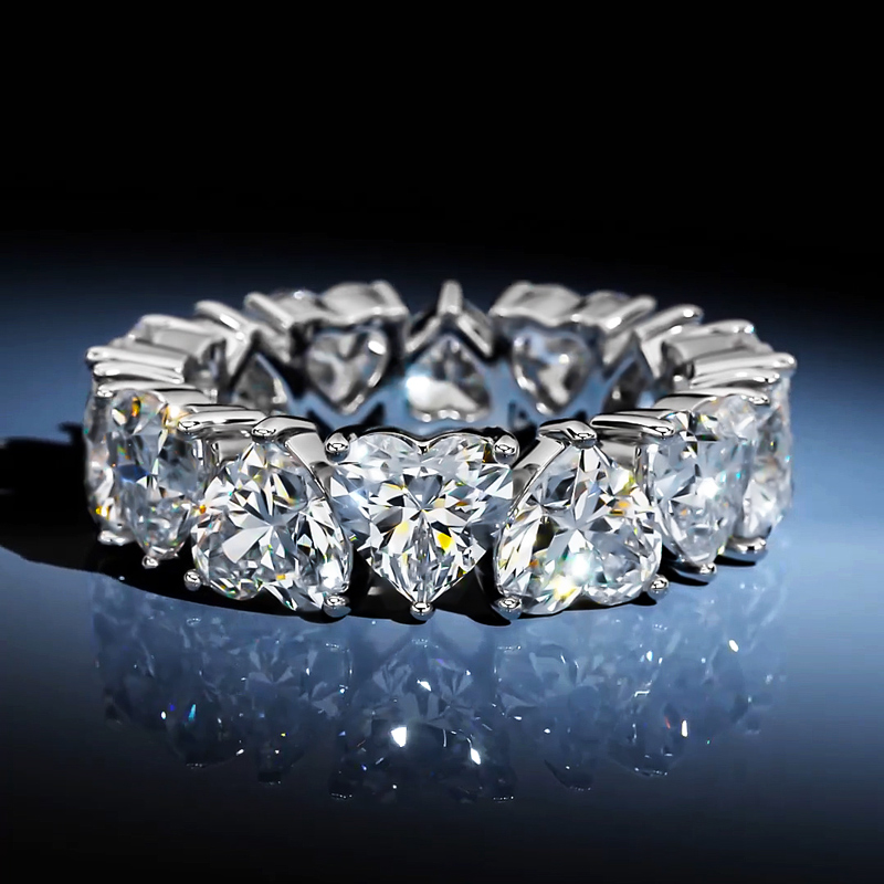 Helloice  Sweet Heart Cut Eternity Band