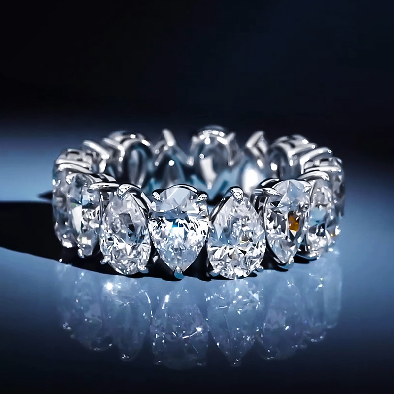 Helloice  Alternating Pear Cut Eternity Band