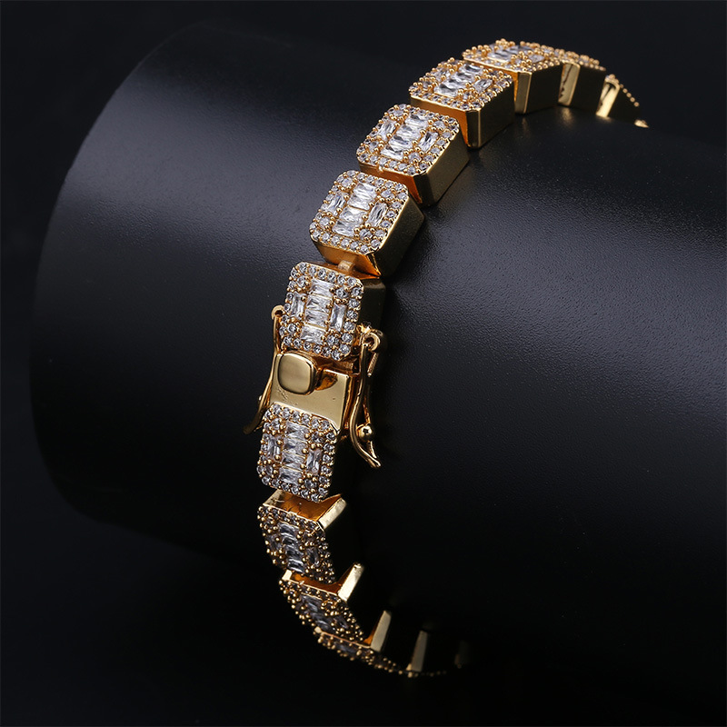 Helloice  Iced Baguette Bracelet in Gold