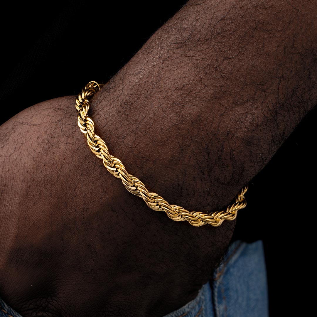 Helloice 5mm Rope Bracelet in Gold