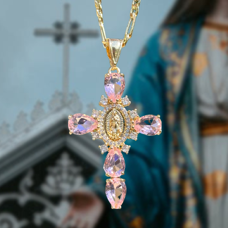 Helloice Virgin Mary Cross Pendant