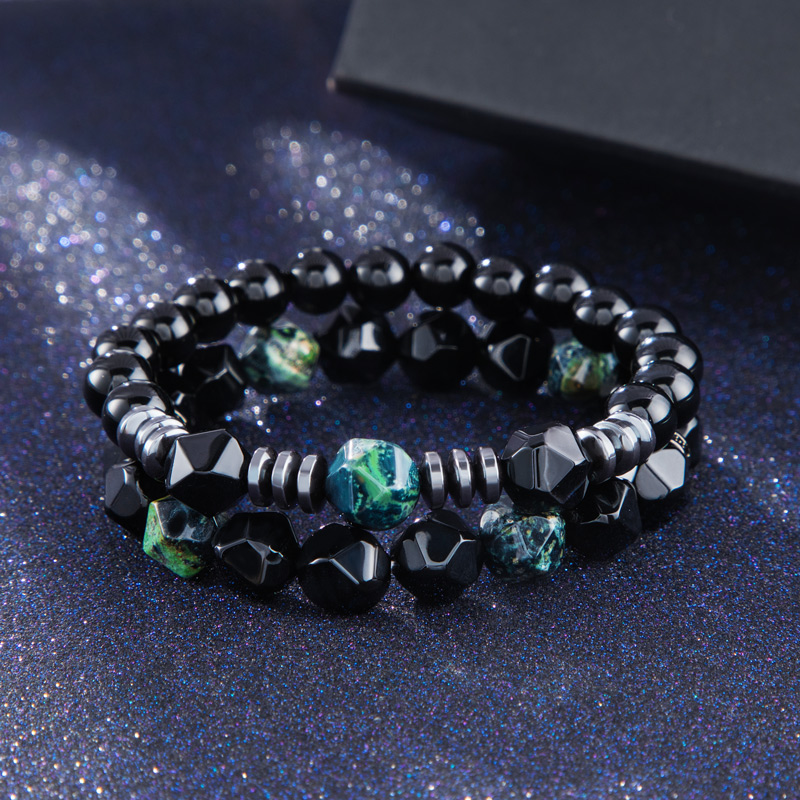 Helloice  Irregular Natural Healing Stone Beads Stretch Bracelet