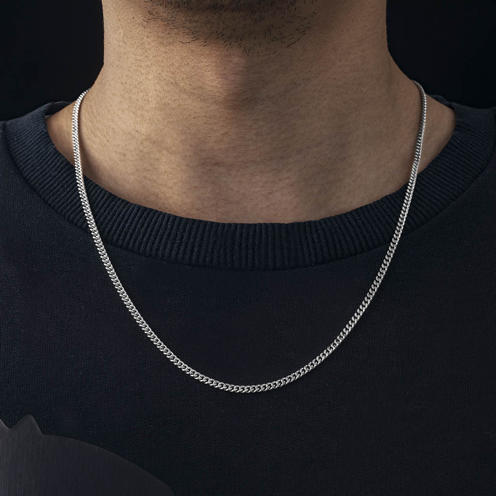 Helloice 3mm Stainless Steel Cuban Chain