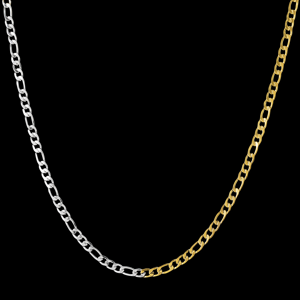 Helloice 5mm Two-Tone Figaro Chain