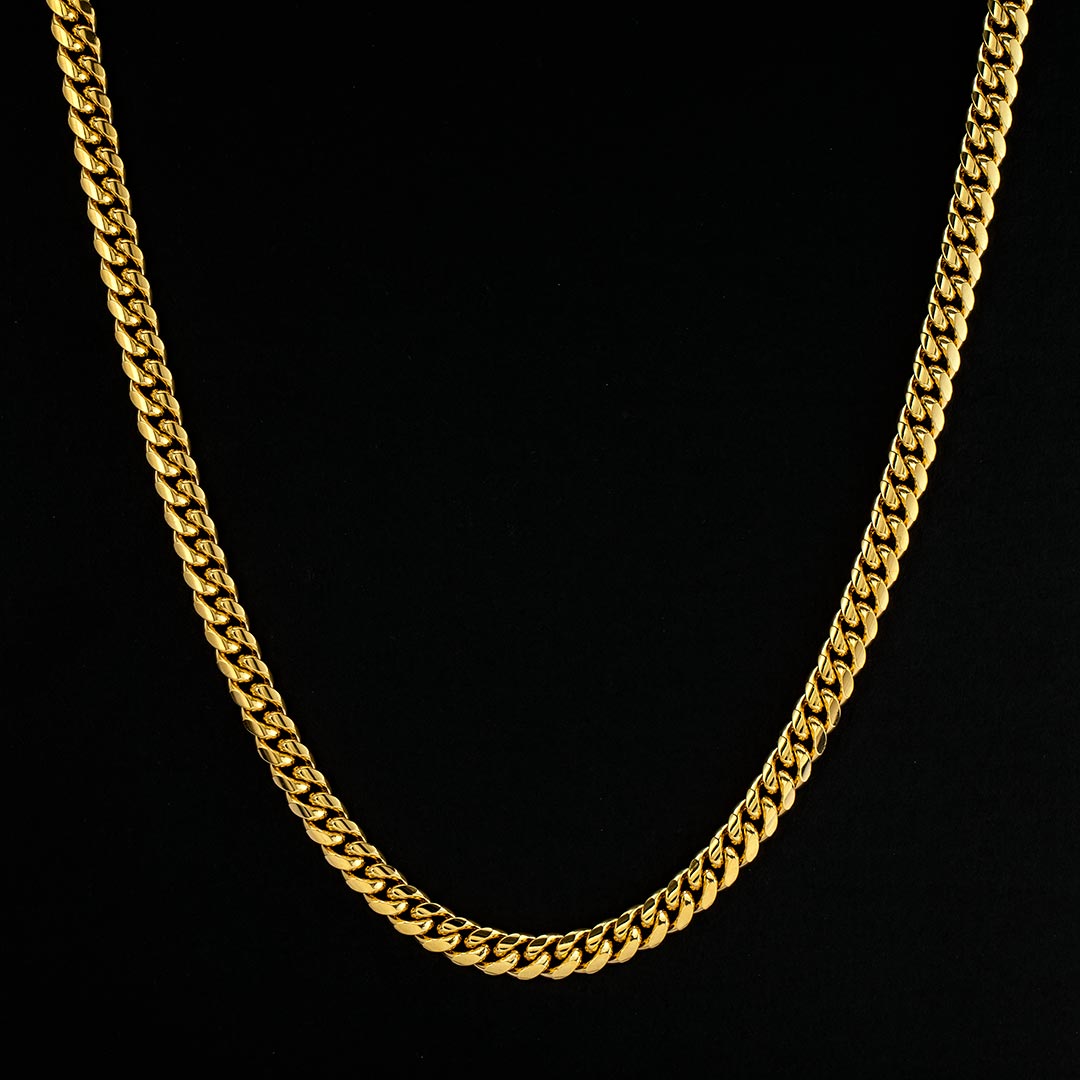 Helloice 8mm Stainless Steel Cuban Chain in Gold