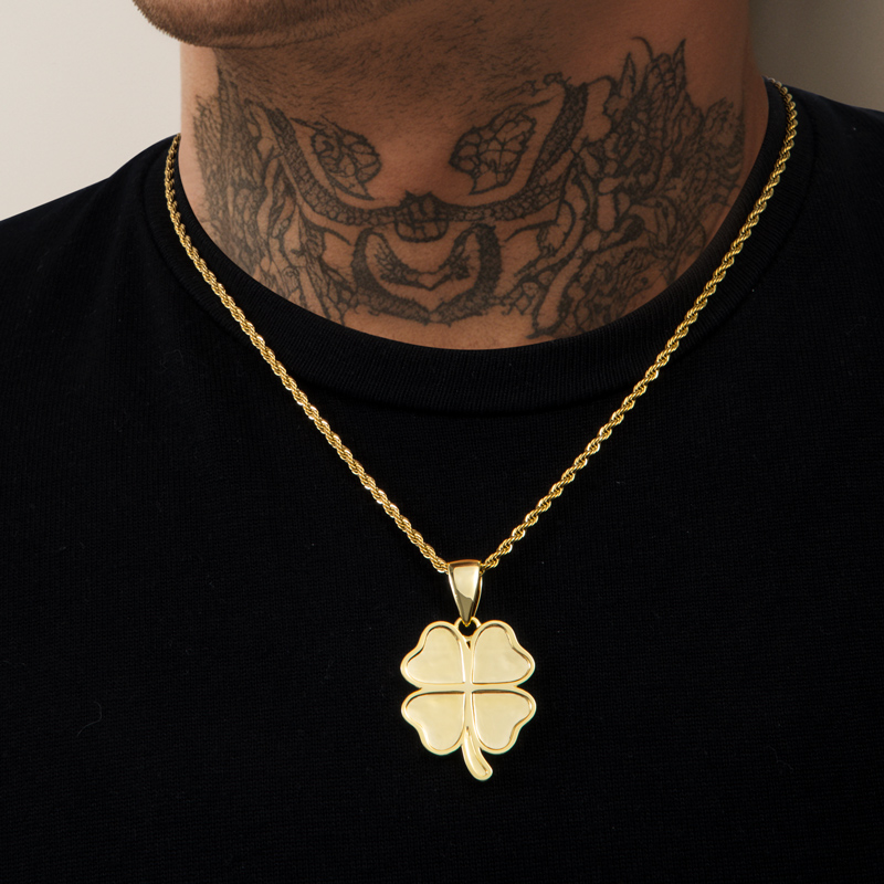 Helloice Lucky Four Leaf Clover Pendant