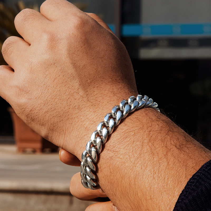 Helloice 8mm/10mm/12mm/14mm 8" Stainless Steel Cuban Bracelet