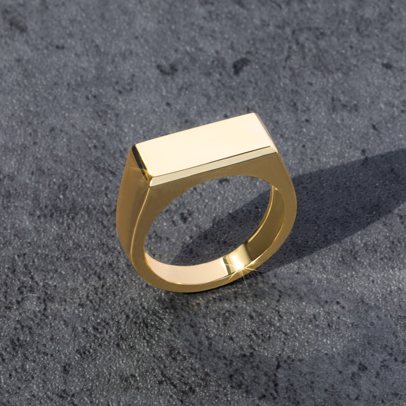 Helloice Men's Square Signet Ring