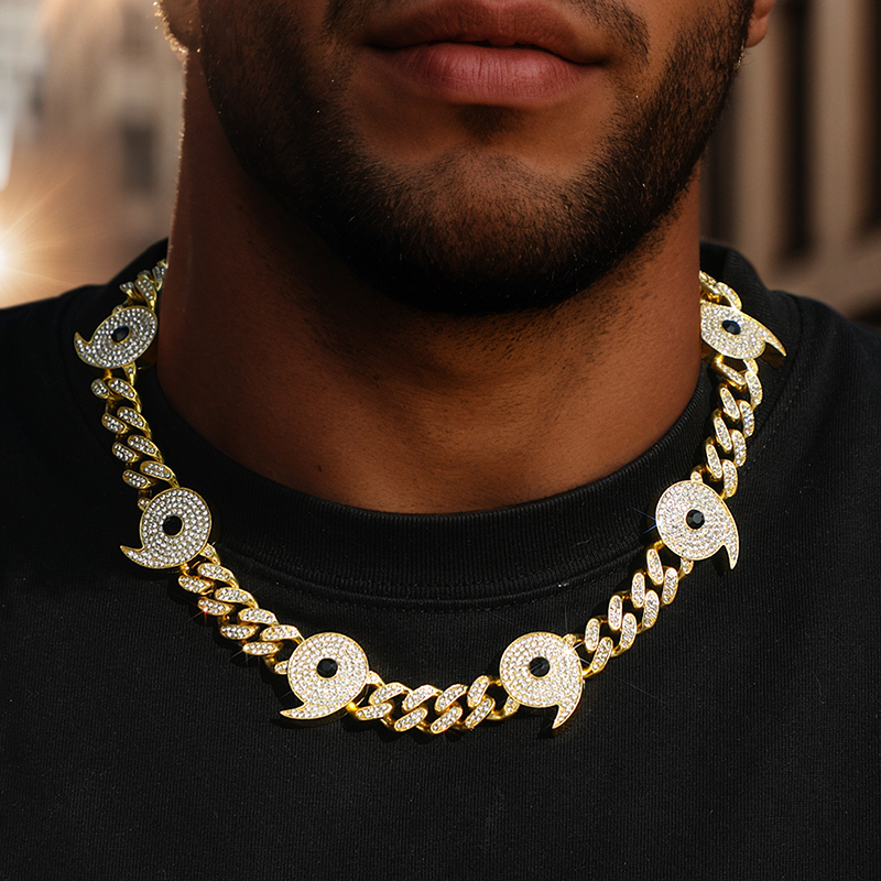 Helloice Iced Power of Six Paths 12mm Cuban Chain Necklace