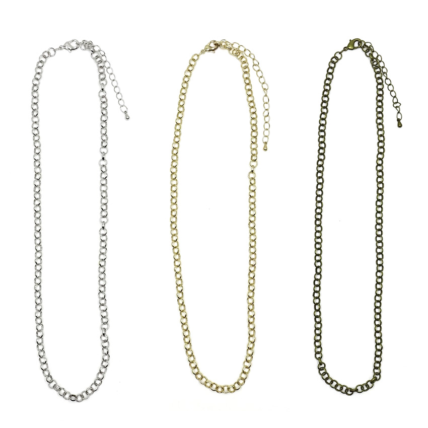 18 Inch 5 MM Rolo Chain Necklace Pick Your Finish Adjustable
