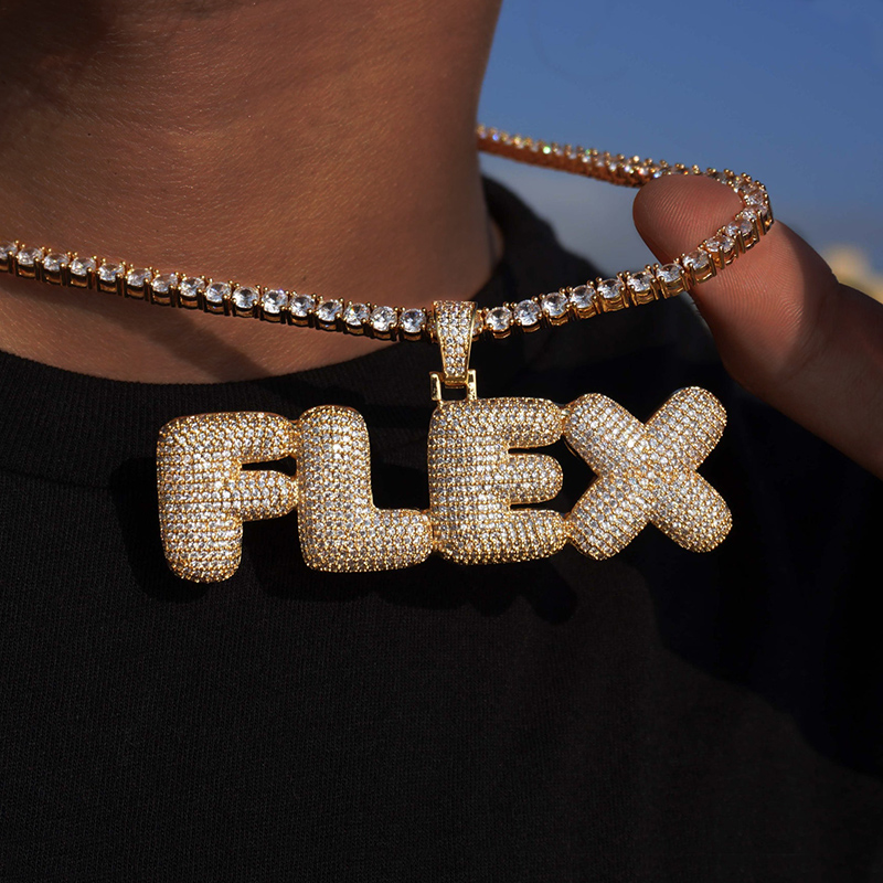Helloice Iced Out Custom Bubble Necklace