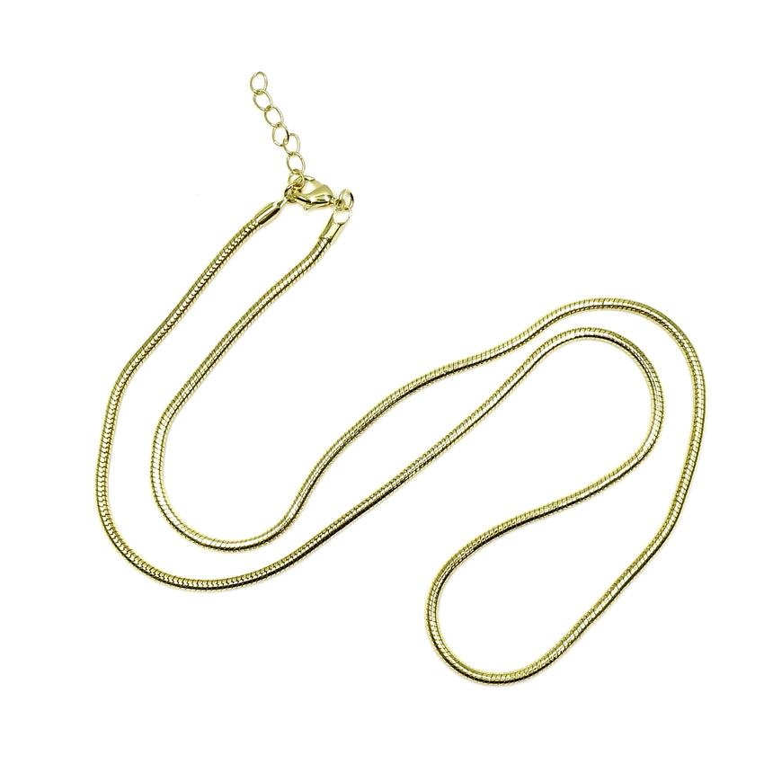 Gold Plated 24 Inch 2.5 MM Snake Chain Necklace Adjustable