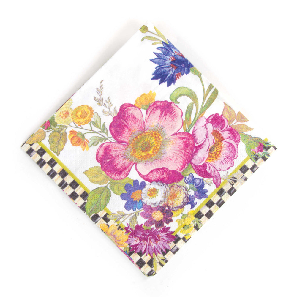 MacKenzie-Childs Flower Market Paper Napkins - Cocktail - White