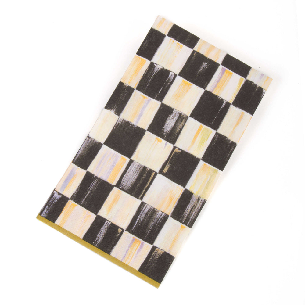 MacKenzie-Childs Courtly Check Paper Napkins - Guest - Gold