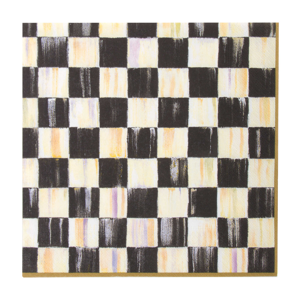 MacKenzie-Childs Courtly Check Paper Napkins- Dinner- Gold