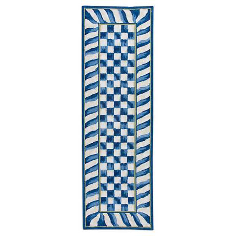 MacKenzie-Childs Truly Royal Check Rug - 2'6" x 8' Runner- In Store Pick Up ONLY