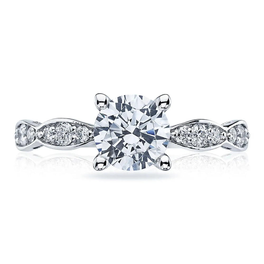Tacori 18k Sculpted Crescent Round Solitaire Engagement Ring