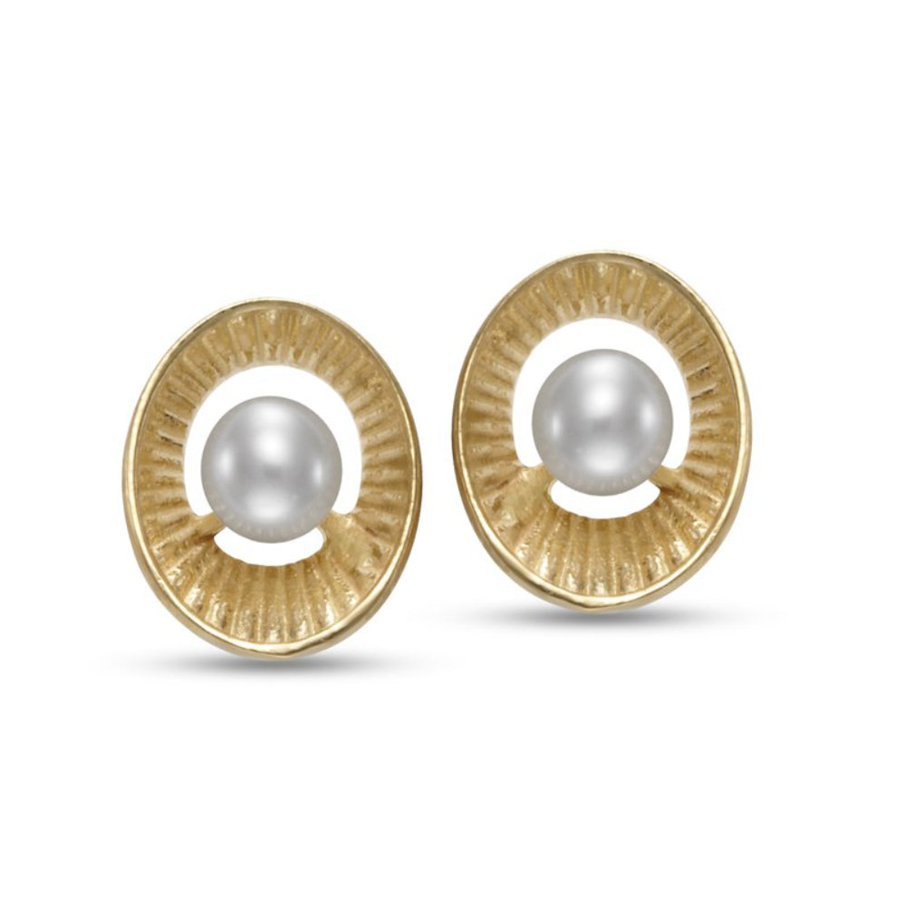 Mastoloni 14k Gold Freshwater Pearl Stud Earrings