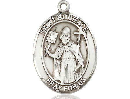 Extel Large Oval Pewter St. Boniface Medal Made in USA
