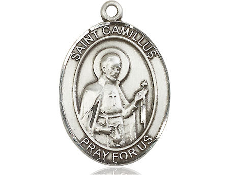 Extel Large Oval Pewter St. Camillus Medal Made in USA