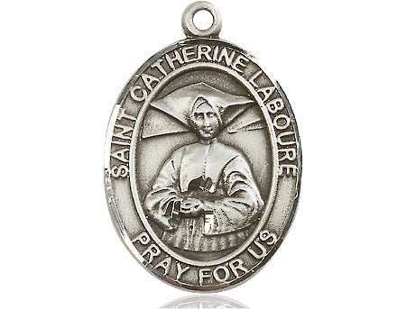 Extel Large Oval Pewter St. Catherine Laboure Medal Made in USA