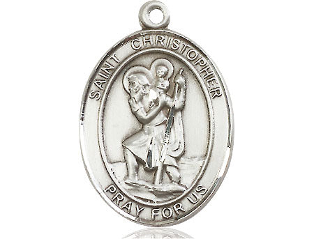 Extel Large Oval Pewter St. Christopher Medal Made in USA