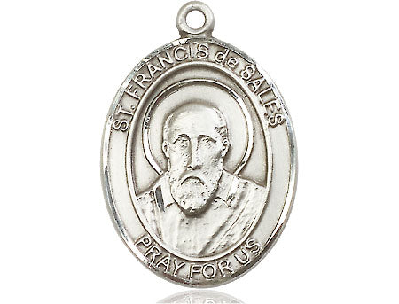 Extel Large Oval Pewter St. Francis de Sales Medal Made in USA