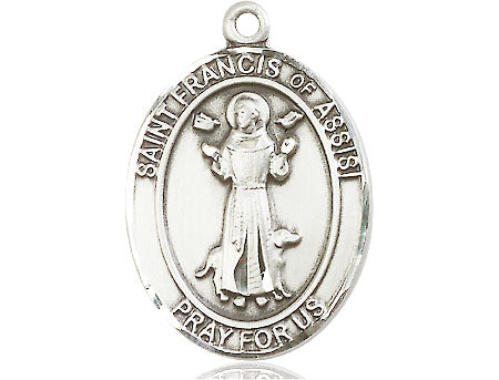 Extel Large Oval Pewter St. Francis Medal Made in USA