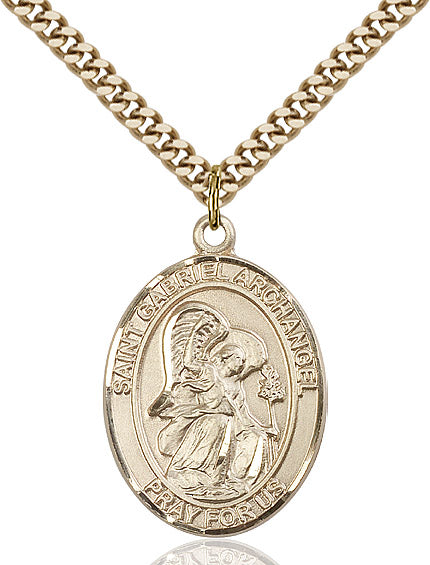 Extel Large Oval 14kt Gold Filled St. Gabriel Pendant