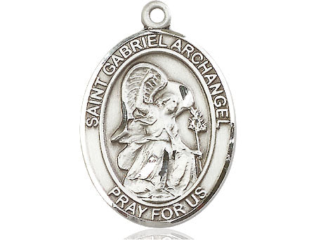 Extel Large Oval Pewter St. Gabriel Medal Made in USA