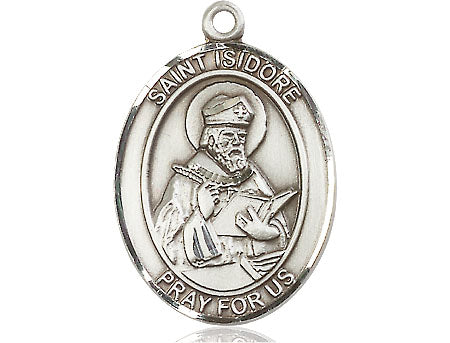Extel Large Oval Pewter St. Isidore Medal Made in USA