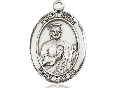Extel Large Oval Pewter St. Jude Medal Made in USA 1 Inch