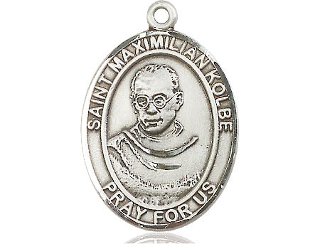 Extel Large Oval Pewter St. Maximilian Kolbe Medal Made in USA