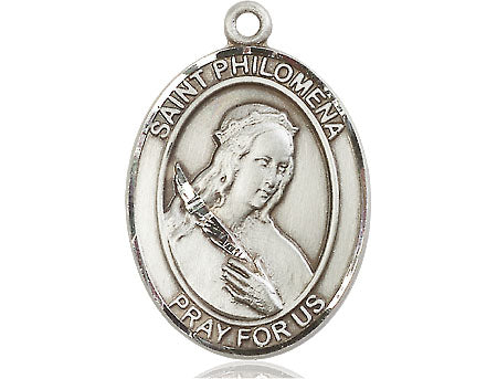 Extel Large Oval Pewter St. Philomena Medal Made in USA