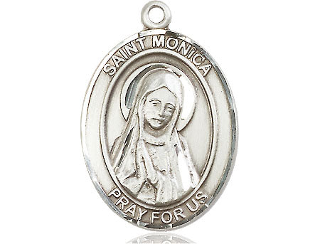 Extel Large Oval Pewter St. Monica Medal Made in USA