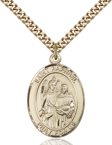 Extel Large Oval 14kt Gold Filled St. Raphael Pendant