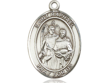 Extel Large Oval Pewter St. Raphael Medal Made in USA