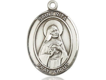 Extel Large Oval Pewter St. Rita Medal Made in USA