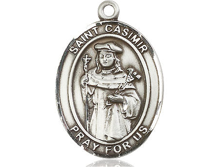 Extel Large Oval Pewter St. Casimir Medal Made in USA