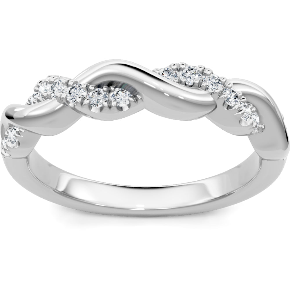 14k Gold Pave Diamond Twist Band