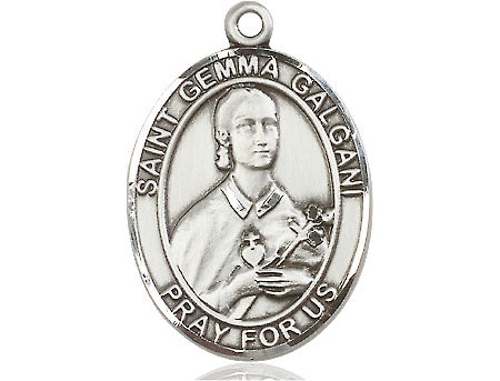 Extel Large Oval Pewter St. Gemma Galgani Medal Made in USA