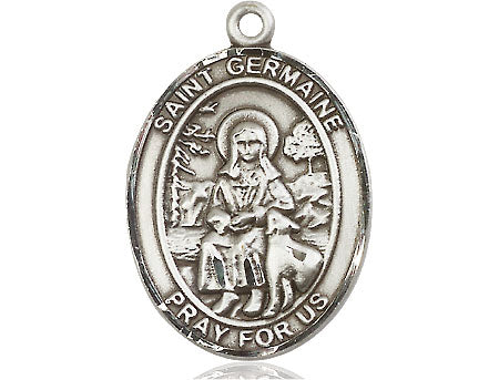 Extel Large Oval Pewter St. Germaine Cousin Medal Made in USA