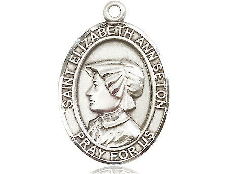 Extel Large Oval Pewter St. Elizabeth Ann Seton Medal