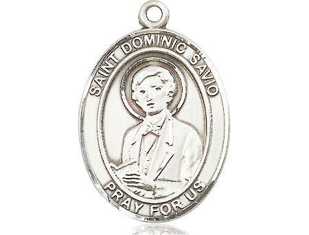 Extel Large Oval Pewter St. Dominic Savio Medal Made in USA