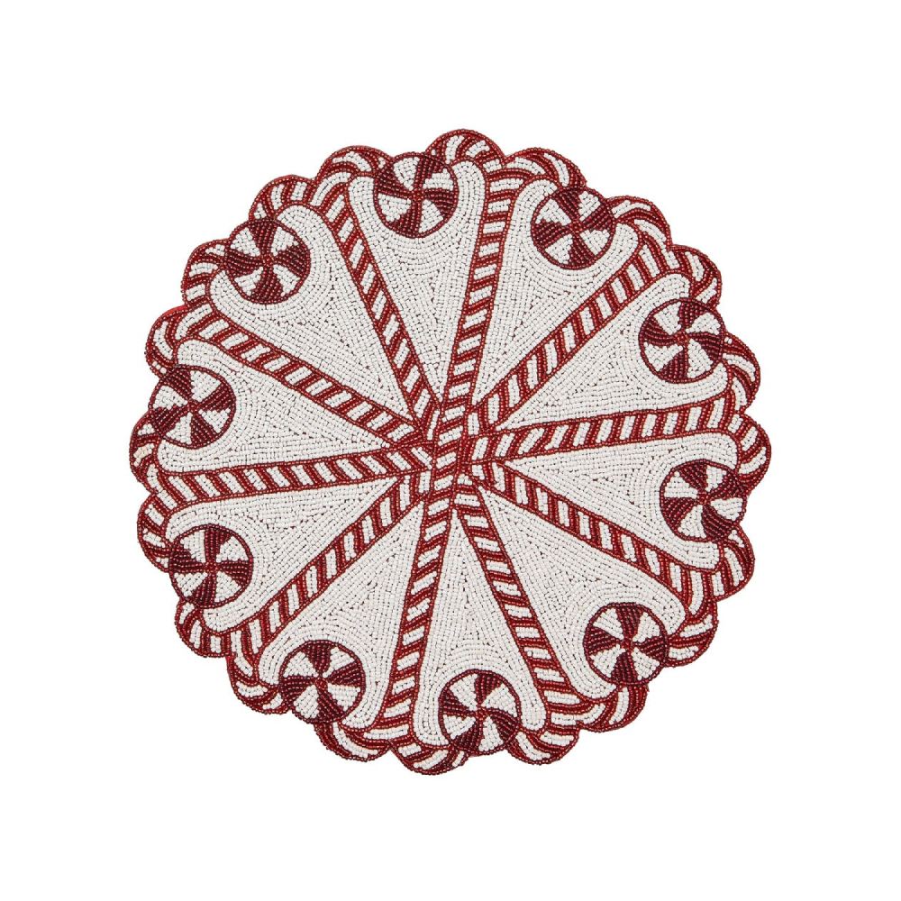 MacKenzie-Childs Peppermint Beaded Placemat