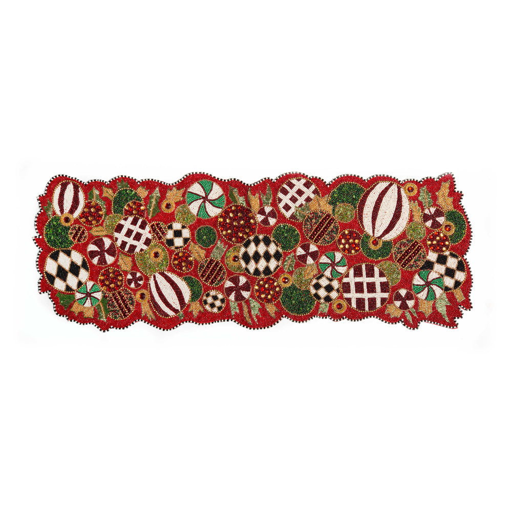 MacKenzie-Childs Jolly Ornaments Table Runner