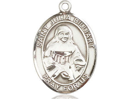 Extel Large Oval Pewter St. Julia Billiart Medal Made in USA