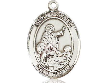 Extel Large Oval Pewter St. Colette Medal Made in USA