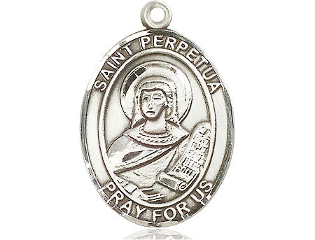 Extel Large Oval Pewter St. Perpetua Medal Made in USA